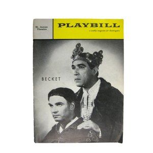 Becket Playbill 1960 Laurence Olivier Anthony Quinn Peter Glenville Anouilh TEAR